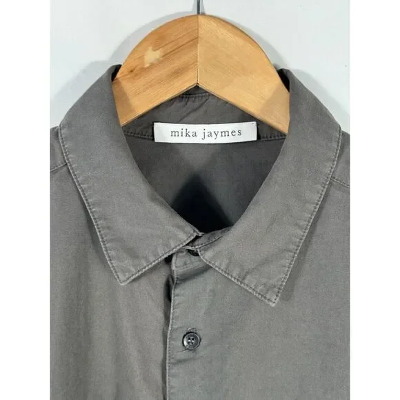 Mika Jaymes Men's Medium Gray Long Sleeve Button Down Shirt‎